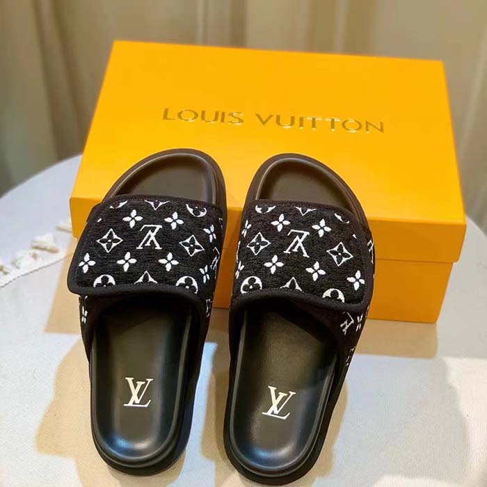 Louis Vuitton LV Unisex Miami Mule Black Mini Monogram Textile Anatomic Micro (6)