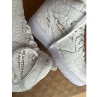 Louis Vuitton LV Unisex Nike Air Force 1 Sneaker Monogram Embossed White Calf Leather (3)