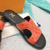 Louis Vuitton LV Unisex Oasis Mule Orange Monogram Grained Calf Leather Rubber (6)