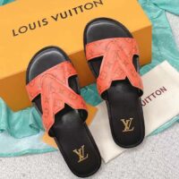 Louis Vuitton LV Unisex Oasis Mule Orange Monogram Grained Calf Leather Rubber (6)