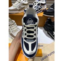 Louis Vuitton LV Unisex Skate Sneaker Navy Blue Mix Materials Double Laces Rubber (7)