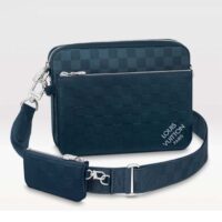 Louis Vuitton LV Unisex Trio Messenger Blue Sapphire Damier Infini Cowhide Leather (3)