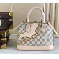 Louis Vuitton LV Women Alma BB Handbag Damier Azur Coated Canvas Cowhide Leather (10)