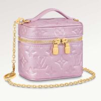 Louis Vuitton LV Women Micro Vanity Pearly Lilac Monogram Empreinte Embossed Supple Grained Cowhide (11)