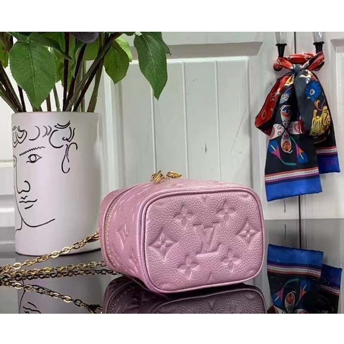 Louis Vuitton LV Women Micro Vanity Pearly Lilac Monogram Empreinte Embossed Supple Grained Cowhide (6)