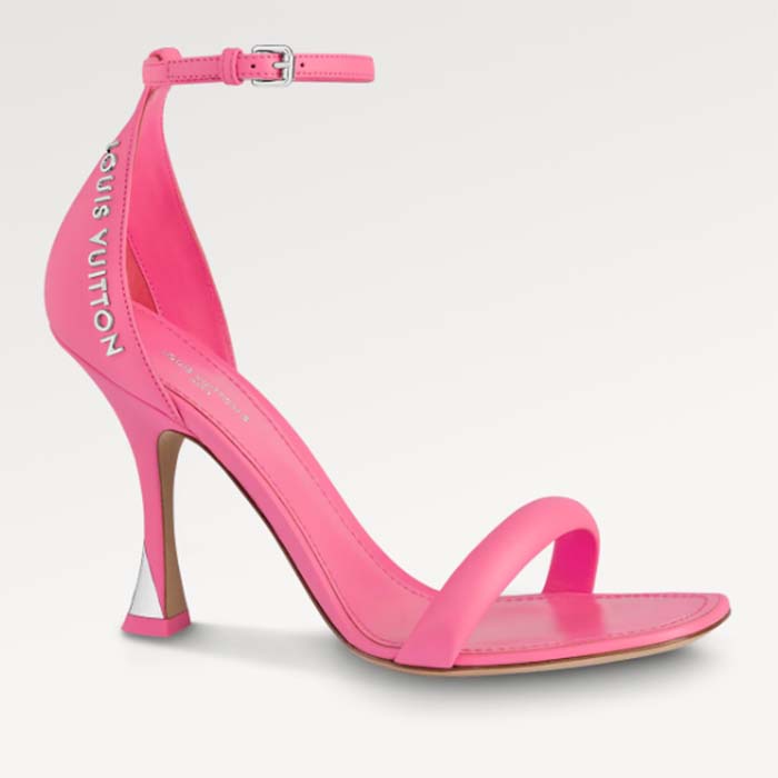 Louis Vuitton LV Women Sparkle Sandal Pink Lambskin Leather Outsole 9.5 Cm Heel