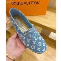 Louis Vuitton LV Women Starboard Flat Espadrille Blue Monogram Denim Rope Rubber (3)