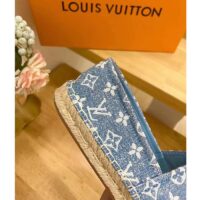 Louis Vuitton LV Women Starboard Flat Espadrille Blue Monogram Denim Rope Rubber (3)