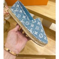 Louis Vuitton LV Women Starboard Flat Espadrille Blue Monogram Denim Rope Rubber (3)