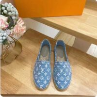 Louis Vuitton LV Women Starboard Flat Espadrille Blue Monogram Denim Rope Rubber (3)