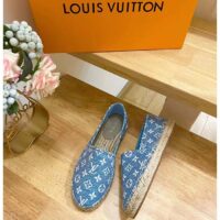 Louis Vuitton LV Women Starboard Flat Espadrille Blue Monogram Denim Rope Rubber (3)