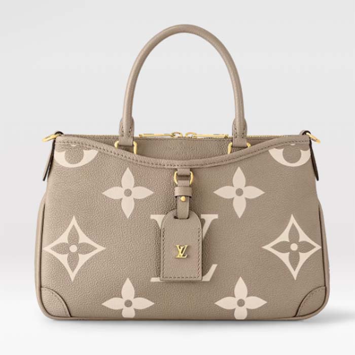 Louis Vuitton LV Women Trianon PM Bag Beige Embossed Grained Cowhide Leather