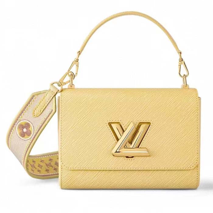 Louis Vuitton LV Women Twist MM Yellow Epi Grained Leather