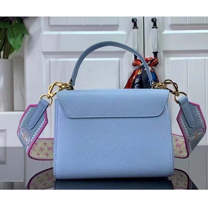 Louis Vuitton LV Women Twist PM Bag Bleu Nuage Blue Epi Grained Leather (8)