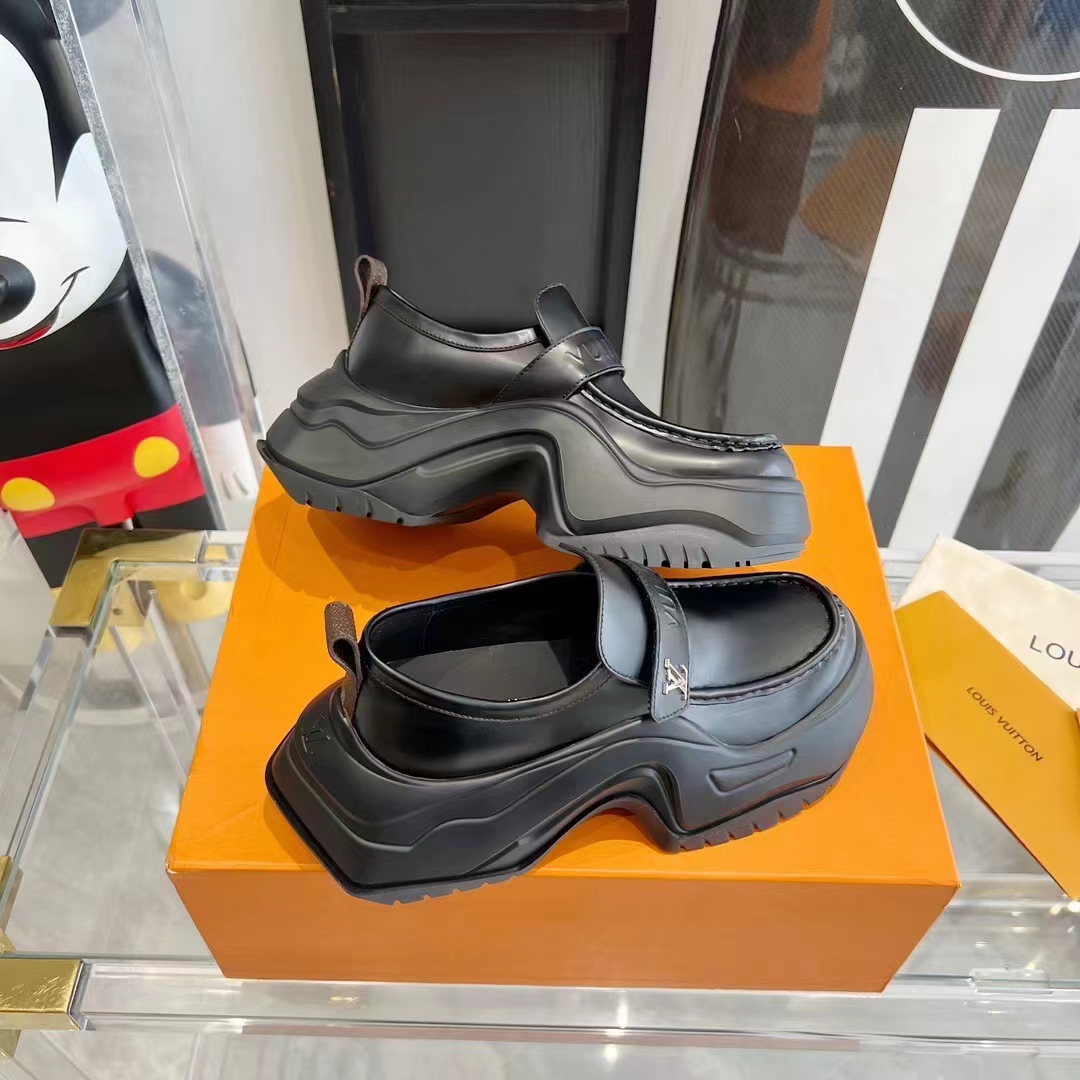Louis Vuitton Unisex LV Archlight 2.0 Platform Loafer Black Glazed Calf Leather (11)