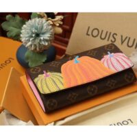 Louis Vuitton Unisex LV x YK Sarah Wallet Monogram Coated Canvas Pumpkin Print (4)