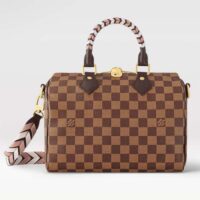 Louis Vuitton Women LV Braided Speedy 25 Handbag Damier Ebene Coated Canvas (5)