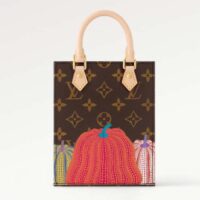 Louis Vuitton Women LV x YK Petit Sac Plat Monogram Coated Canvas Pumpkin Print (10)