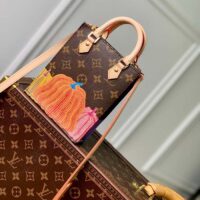 Louis Vuitton Women LV x YK Petit Sac Plat Monogram Coated Canvas Pumpkin Print (10)