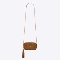 Saint Laurent YSL Women Lou Mini Bag in Grain De Poudre Embossed Leather-Brown (1)