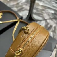 Saint Laurent YSL Women Lou Mini Bag in Grain De Poudre Embossed Leather-Brown (1)