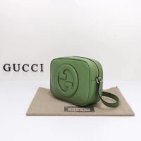 Gucci Women GG Blondie Small Shoulder Bag Green Leather Zipper Closure