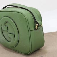 Gucci Women GG Blondie Small Shoulder Bag Green Leather Zipper Closure