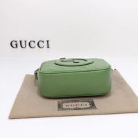 Gucci Women GG Blondie Small Shoulder Bag Green Leather Zipper Closure