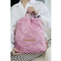 Chanel Women CC 22 Backpack Shiny Calfskin Gold-Tone Metal Lilac (13)