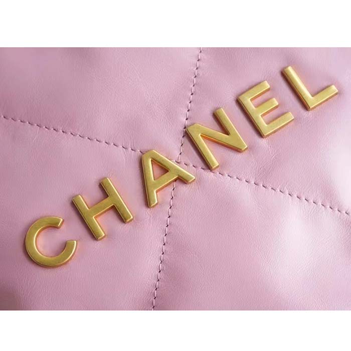 Chanel Women CC 22 Backpack Shiny Calfskin Gold-Tone Metal Lilac (6)