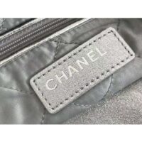 Chanel Women CC 22 Handbag Metallic Calfskin Silver-Tone Metal Silver (10)