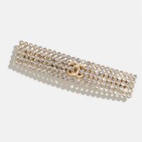 Chanel Women CC Hair Clip Metal Strass Gold Crystal (1)