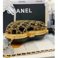 Chanel Women CC Heart Minaudiere Lambskin Gold-Tone Metal Black (6)