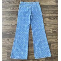 Chanel Women CC Jeans Printed Denim Light Blue White (6)