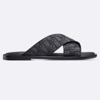 Dior Unisex CD Dior Alias Sandal Black Dior Oblique Jacquard Calfskin Insole (2)