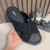 Dior Unisex CD Dior Alias Sandal Black Dior Oblique Jacquard Calfskin Insole (2)