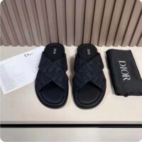 Dior Unisex CD Dior Alias Sandal Black Dior Oblique Jacquard Calfskin Insole (2)