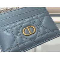 Dior Unisex CD Dior Caro Five Slot Card Holder Cloud Blue Supple Cannage Calfskin (4)