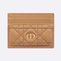 Dior Unisex CD Dior Caro Five Slot Card Holder Medium Tan Supple Cannage Calfskin (1)
