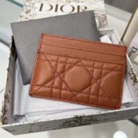 Dior Unisex CD Dior Caro Five Slot Card Holder Medium Tan Supple Cannage Calfskin (1)