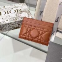 Dior Unisex CD Dior Caro Five Slot Card Holder Medium Tan Supple Cannage Calfskin (1)