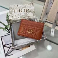 Dior Unisex CD Dior Caro Five Slot Card Holder Medium Tan Supple Cannage Calfskin (1)