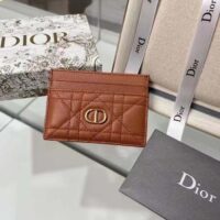 Dior Unisex CD Dior Caro Five Slot Card Holder Medium Tan Supple Cannage Calfskin (1)