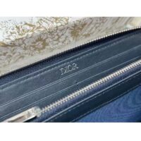 Dior Unisex CD Zipped Long Wallet Beige Black Dior Oblique Jacquard (3)