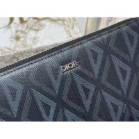 Dior Unisex CD Zipped Long Wallet Black CD Diamond Canvas (5)