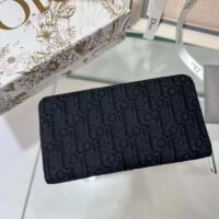Dior Unisex CD Zipped Long Wallet Black Dior Oblique Jacquard (4)