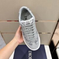 Dior Unisex Shoes B101 Sneaker Gray CD Diamond Canvas Smooth Calfskin Nubuck (6)