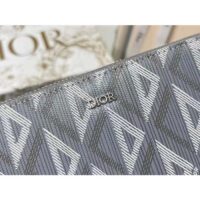 Dior Unisex Zipped Long Wallet Dior Gray CD Diamond Canvas (2)