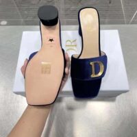 Dior Women CD C’est Dior Heeled Slide Cobalt Blue Velvet 5 CM Heel (7)