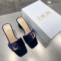 Dior Women CD C’est Dior Heeled Slide Cobalt Blue Velvet 5 CM Heel (7)